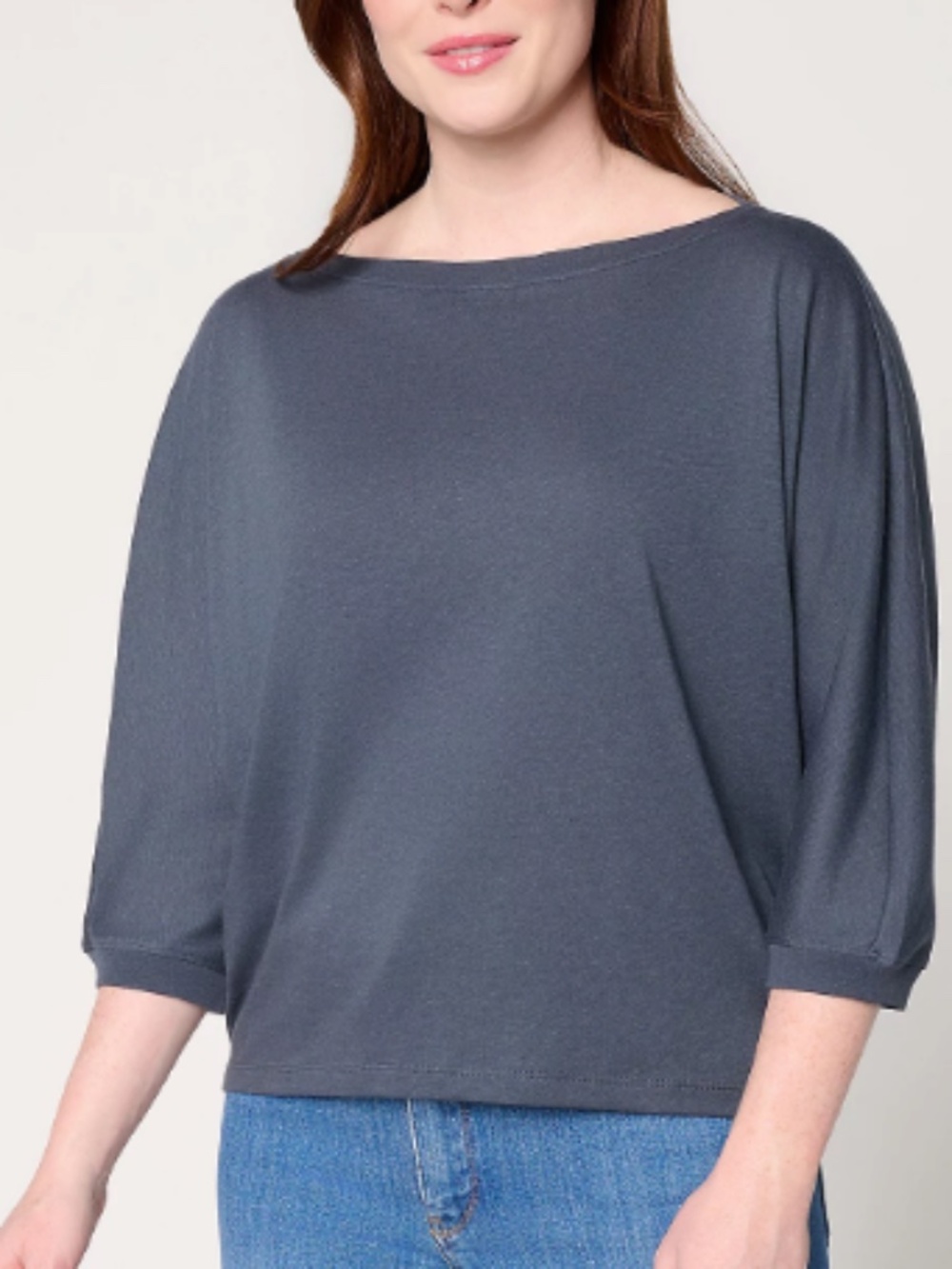 Barefoot Dreams Malibu Collection Slub Jersey Dolman Tee, Indigo Sz M a72049
